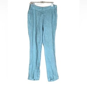 Akris crepe linen blend pants Green Size 8